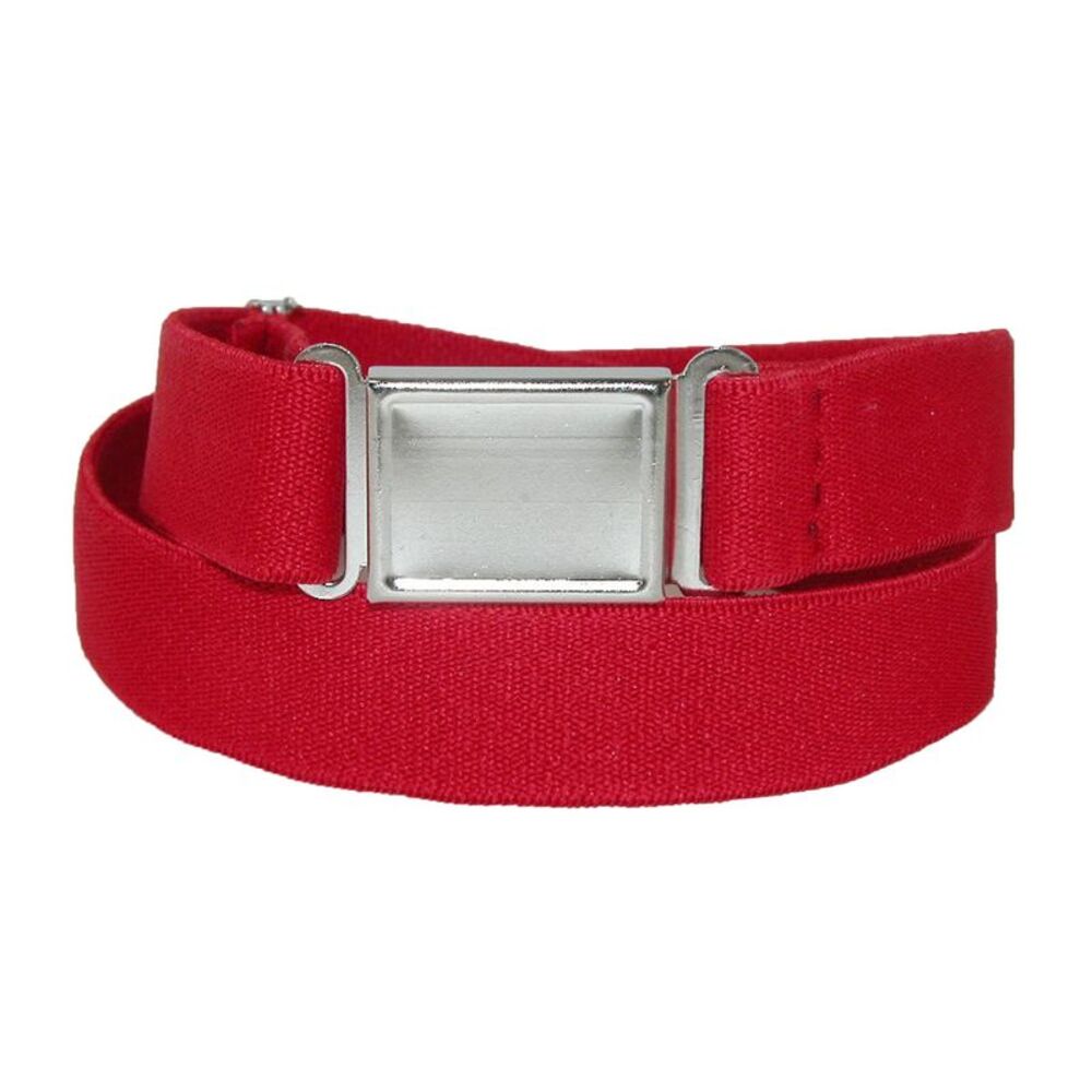 CTM Plus Size Elastic Belt with Magnetic No Show Flat Buckle
